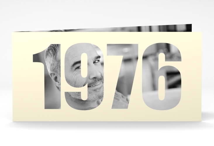 Einladungskarte Jahreszahl 2026 lange Klappkarte quer