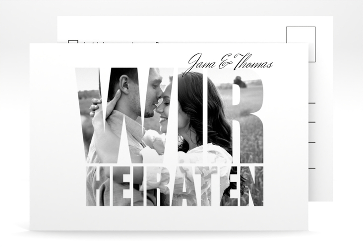 Antwortkarte Hochzeit Letters A6 Postkarte