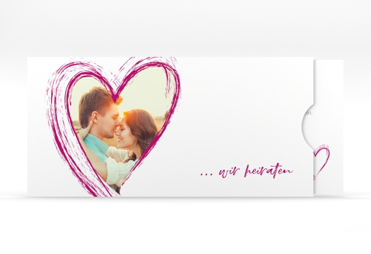 Hochzeitseinladung Liebe Einsteckkarte pink