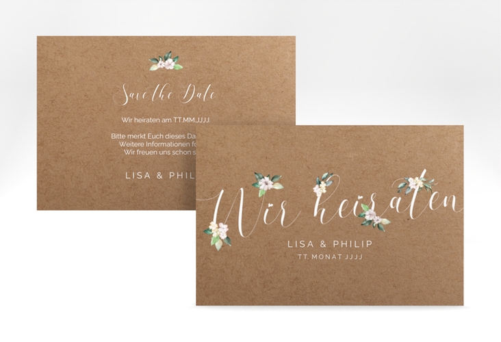 Save the Date-Karte Inlove A6 Karte quer Kraftpapier
