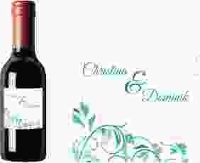 Piccoloetikett Hochzeit Lilly Etikett Piccolo tuerkis