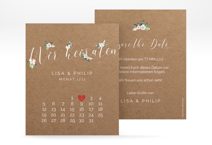 Save the Date-Kalenderblatt Inlove Kalenderblatt-Karte