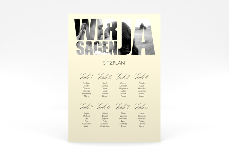Sitzplan Poster Hochzeit Letters 50 x 70 cm Poster