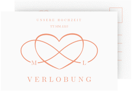Klick: Details zu Verlobungskarte Hochzeit "Infinity" anzeigen Verlobungskarte Hochzeit Infinity A6 Postkarte apricot