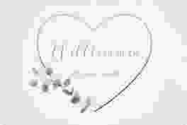 Willkommensschild Acryl Greenheart 60 x 40 cm Acryl grau mit elegantem Herz und Eukalyptus-Zweig
