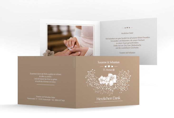 Danksagungskarte Hochzeit Jena A6 Klappkarte quer