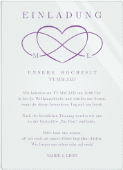 Klick: Details zu Acryl-Hochzeitseinladung "Infinity" anzeigen Acryl-Hochzeitseinladung Infinity Acrylkarte hoch lila