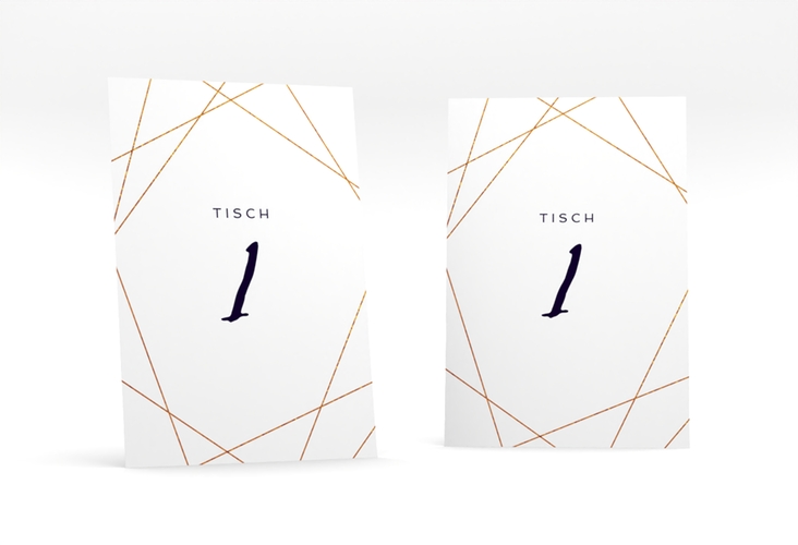 Tischnummer Hochzeit Asymmetry Tischaufsteller weiss