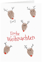 Klick: Details zu Business-Weihnachtskarte "Rudi" anzeigen Business-Weihnachtskarte Rudi A6 Klappkarte hoch