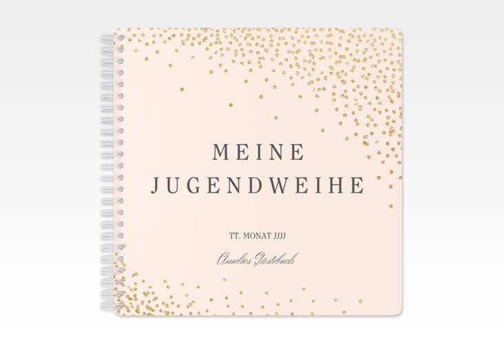 Gästebuch Jugendweihe Glossa Ringbindung rosa