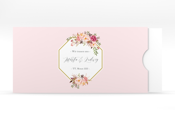 Hochzeitseinladung Prachtvoll Einsteckkarte rosa hochglanz