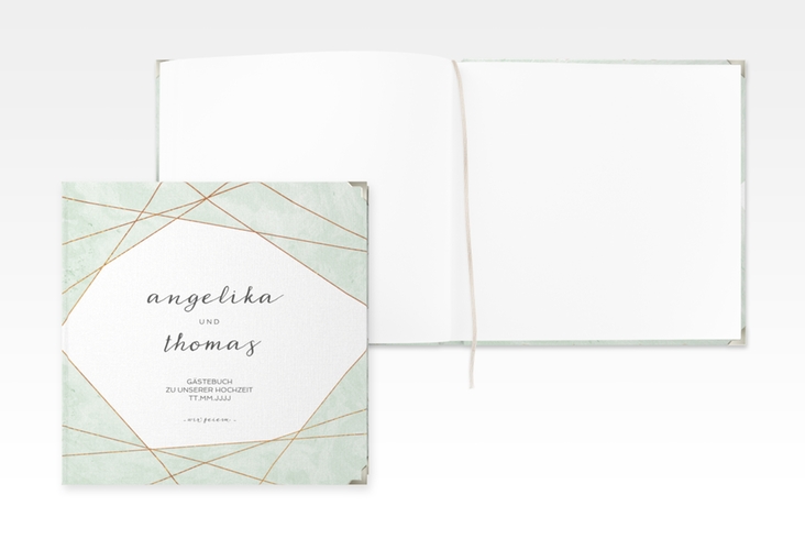 Gästebuch Selection Hochzeit Asymmetry Leinen-Hardcover gruen