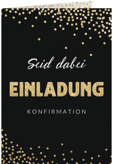 Konfirmationseinladung Glow A6 Klappkarte hoch gold