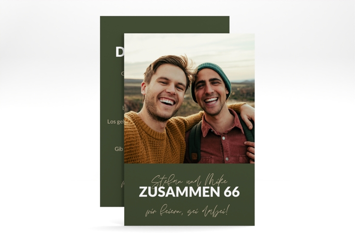 Einladung Geburtstag Doppelparty A6 Karte hoch