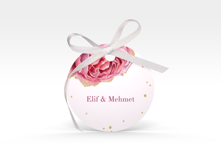 Geschenkanhänger Hochzeit Cherie Geschenkanhänger, rund gold