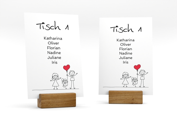 Tischaufsteller Hochzeit Familia Tischaufsteller weiss
