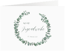 Einladung Jugendweihe Sigillato A6 Klappkarte quer weiss