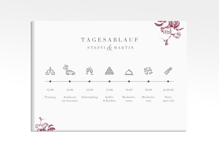 Tagesablauf Leinwand Hochzeit Magnificent 70 x 50 cm Leinwand rot