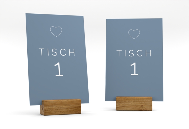 Tischnummer Hochzeit Lebenstraum Tischaufsteller blau hochglanz