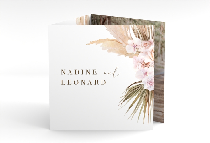 Danksagungskarte Hochzeit Nude quadr. Doppel-Klappkarte weiss
