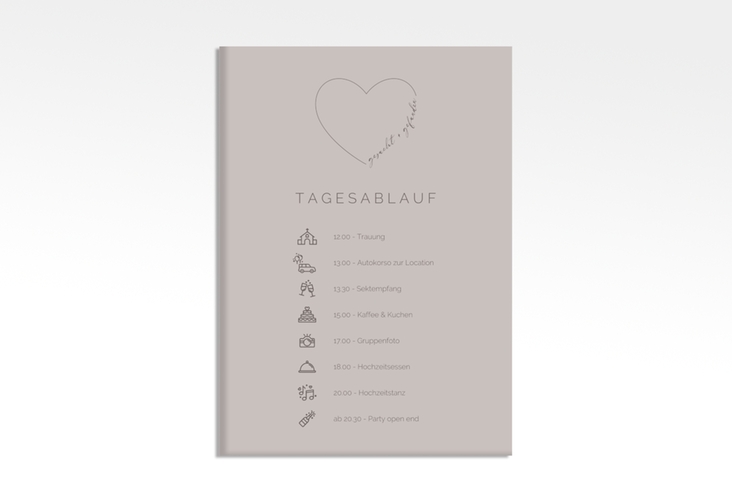 Tagesablauf Leinwand Hochzeit Lebenstraum 50 x 70 cm Leinwand grau