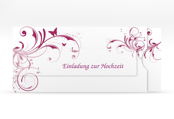 Hochzeitseinladung Palma Einsteckkarte pink hochglanz