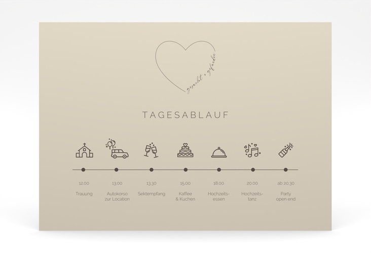 Tagesablauf Poster Hochzeit Lebenstraum 70 x 50 cm Poster