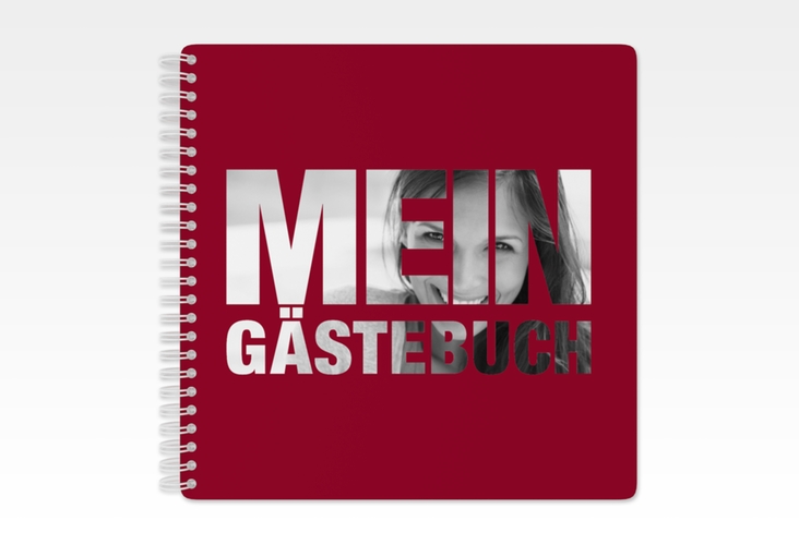 Gästebuch Geburtstag Numbers Ringbindung rot