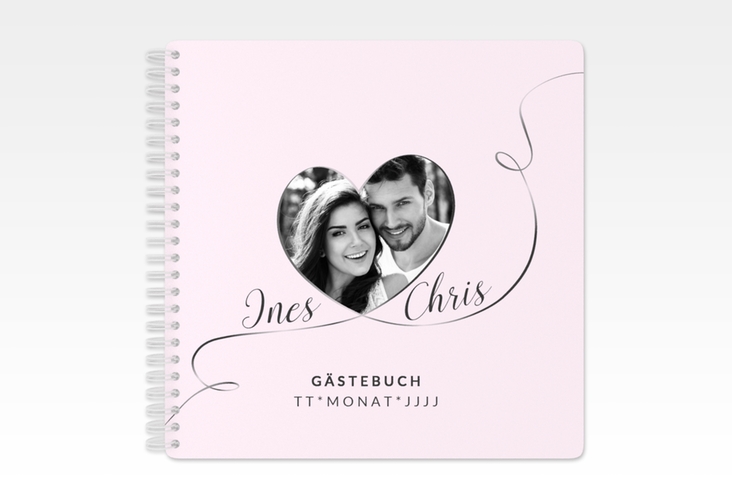 Gästebuch Hochzeit Dolce Ringbindung rosa