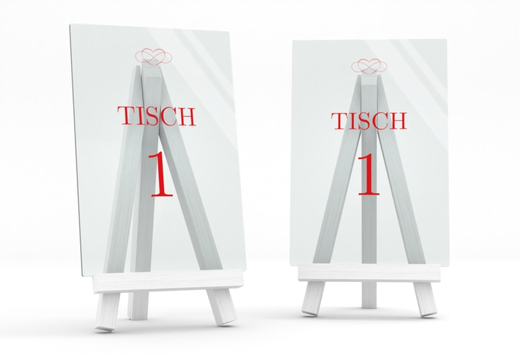 Tischnummer Acryl Hochzeit Infinity Tischaufsteller Acryl rot