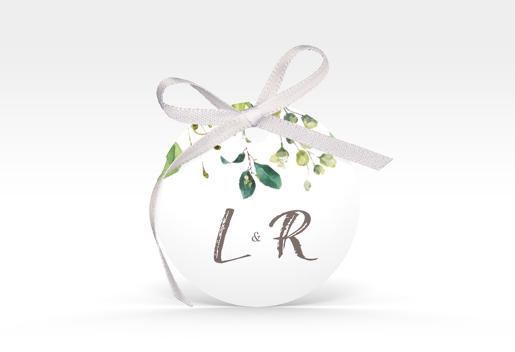Geschenkanhänger Hochzeit Natural Geschenkanhänger, rund weiss