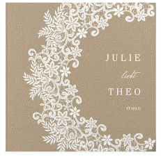 Klick: Details zu Gästebuch Selection Hochzeit "Mariage" anzeigen Gästebuch Selection Hochzeit Mariage Leinen-Hardcover beige mit Bogen aus weißer Spitze