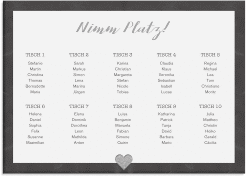 Klick: Details zu Sitzplan Poster Hochzeit "Sparkly" anzeigen Sitzplan Poster Hochzeit Sparkly 70 x 50 cm Poster grau
