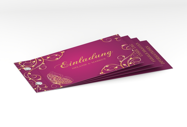 Hochzeitseinladung Eternity Booklet pink hochglanz