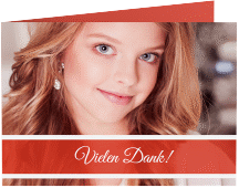 Danksagung Konfirmation Bekenntnis A6 Klappkarte quer rot