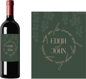 Weinetikett zur Hochzeit "Efeugrün"