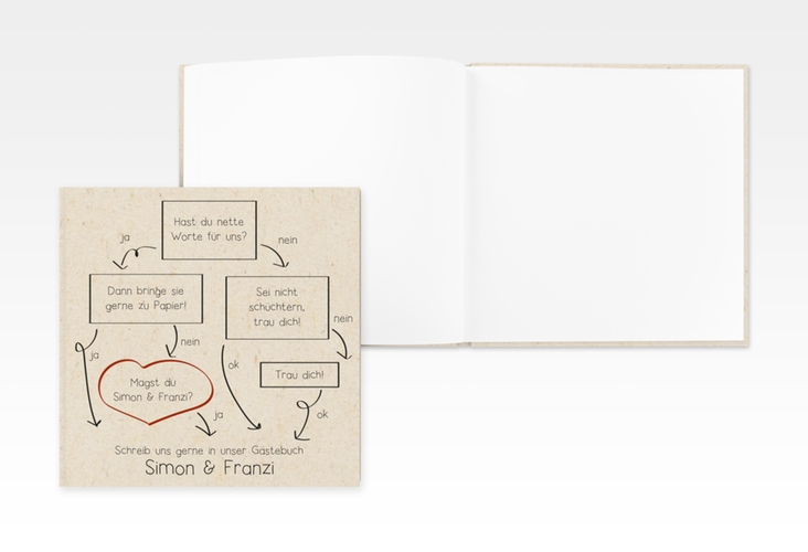 Gästebuch Creation Entscheidung 20 x 20 cm, Hardcover beige