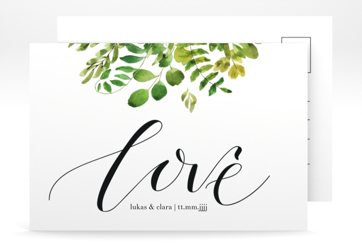 Save the Date-Postkarte Botany A6 Postkarte weiss