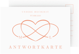 Klick: Details zu Antwortkarte Hochzeit "Infinity" anzeigen Antwortkarte Hochzeit Infinity A6 Postkarte apricot
