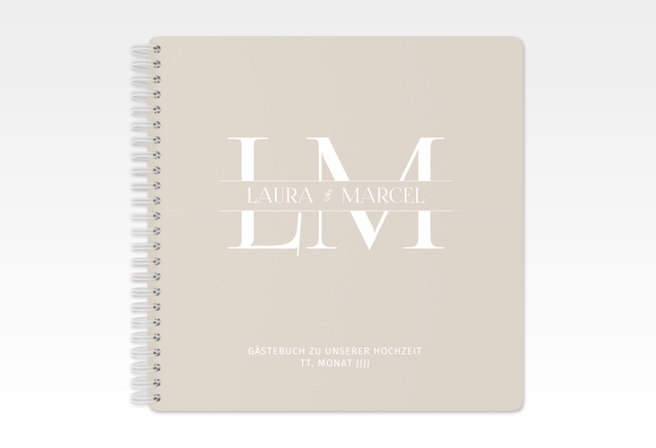 Gästebuch Hochzeit Monogramm Ringbindung