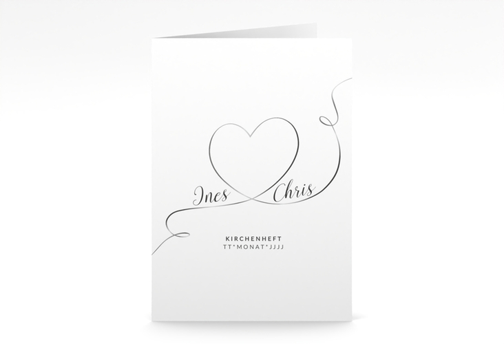 Kirchenheft Hochzeit Dolce A5 Klappkarte hoch weiss