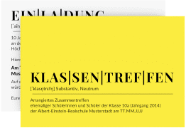 Klick: Details zu Party Einladungskarte "Klassentreffen" anzeigen Party Einladungskarte Klassentreffen