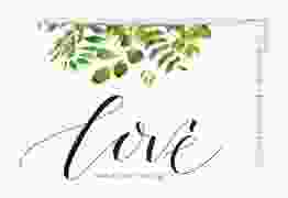 Antwortkarte Hochzeit Botany A6 Postkarte weiss