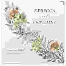 Gästebuch Selection Hochzeit Wildfang Leinen-Hardcover weiss mit getrockneten Wiesenblumen