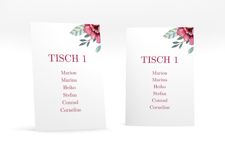 Tischaufsteller Hochzeit Blooming Tischaufsteller weiss