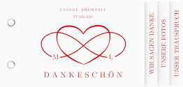 Klick: Details zu Dankeskarte Hochzeit "Infinity" anzeigen Dankeskarte Hochzeit Infinity Booklet rot