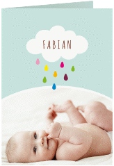 Einladungskarte Taufe Wolke A6 Klappkarte hoch