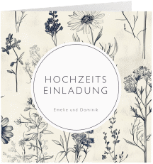 Klick: Details zu Hochzeitseinladung "Chinoiserie Floral" anzeigen Hochzeitseinladung Chinoiserie Floral quadr. Klappkarte beige