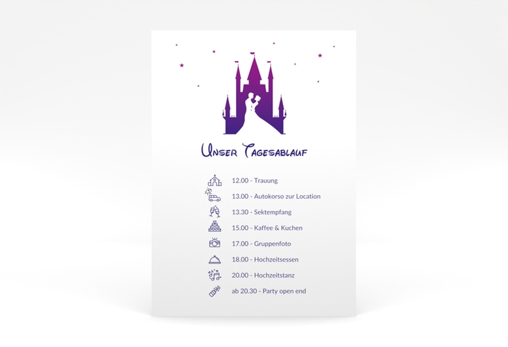 Tagesablauf Poster Hochzeit Castle 50 x 70 cm Poster lila