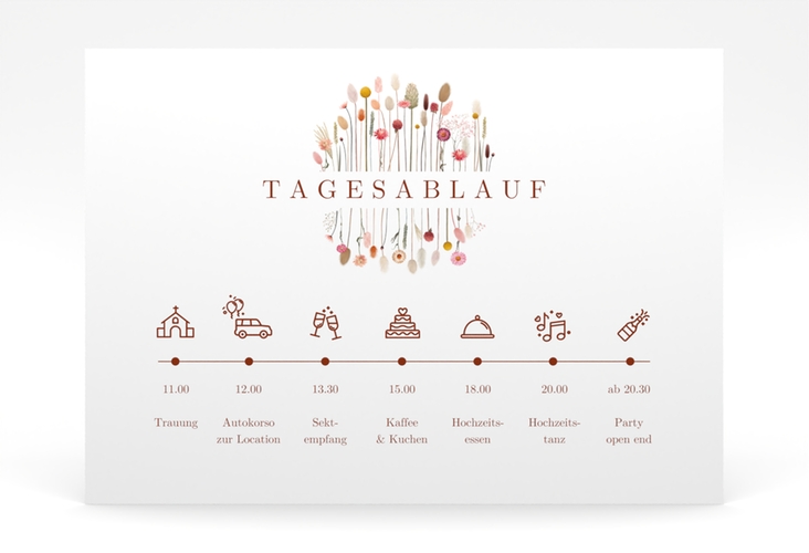 Tagesablauf Poster Hochzeit Driedflower 70 x 50 cm Poster